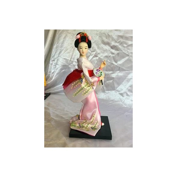 Crysdaralovebi Poupée geisha de style japonais de 25 cm, décoration de bureau, statuette geisha 3D faite à la main pour burea