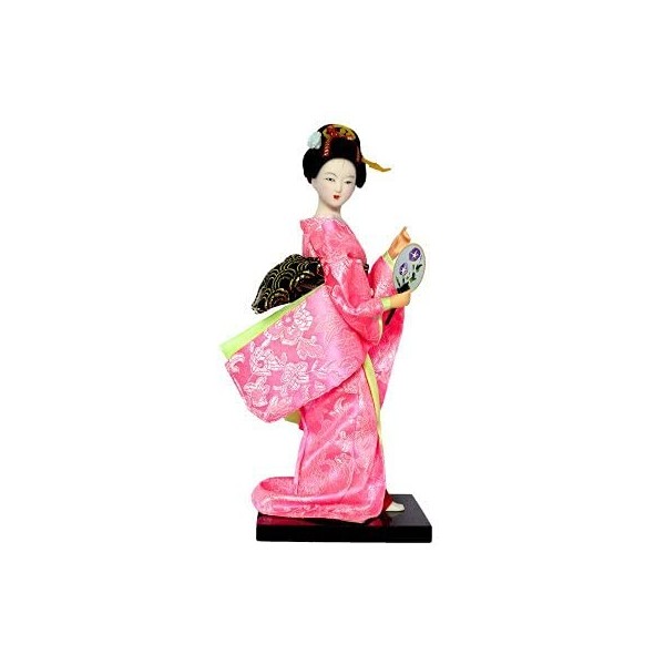 Crysdaralovebi Poupée geisha de style japonais de 25 cm, décoration de bureau, statuette geisha 3D faite à la main pour burea