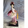 Crysdaralovebi Poupée geisha de style japonais de 25 cm, décoration de bureau, statuette geisha 3D faite à la main pour burea