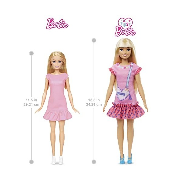 Barbie - Ma Première Barbie, Poupée Pour Tout-Petits, Ma Première Barbie Poupée Malibu, 34 Cm, Blonde Avec Chaton En Peluche,