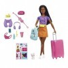 Barbie Coffret Barbie Une Vie de Citadine avec Poupée Barbie « Brooklyn » Roberts et Chaton, 10 Accessoires et 1 Feuille d’au