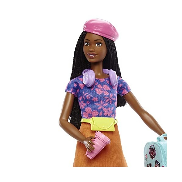 Barbie Coffret Barbie Une Vie de Citadine avec Poupée Barbie « Brooklyn » Roberts et Chaton, 10 Accessoires et 1 Feuille d’au