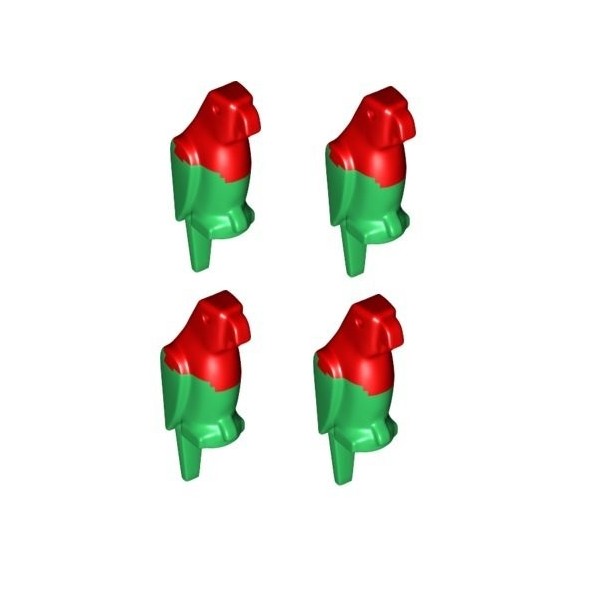 LEGO 2546 City Lot de 4 Figurines de Perroquet Vert et Rouge