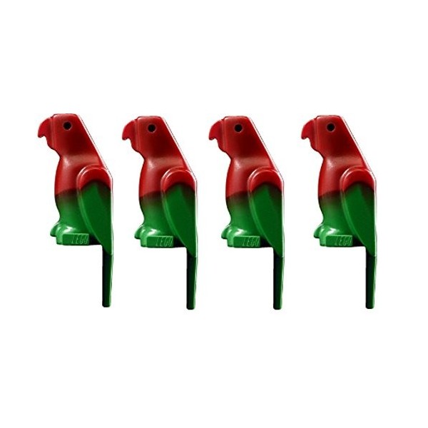 LEGO 2546 City Lot de 4 Figurines de Perroquet Vert et Rouge