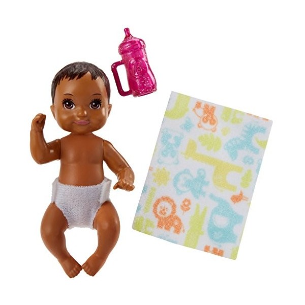 Mattel Bébé Brun Foncé | Barbie FHY81 | Baby-Sitter | Famille Poupée