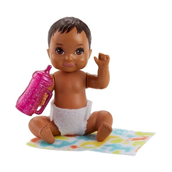 Mattel Bébé Brun Foncé | Barbie FHY81 | Baby-Sitter | Famille Poupée