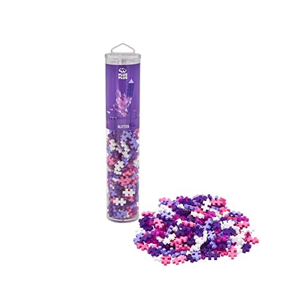 PLUS PLUS - Tube Mega paillettes rose 240 Pcs - PP4243