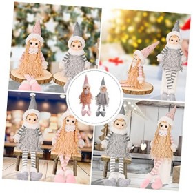 Totority 2 Pièces Poupée De Noël Décoration Garçon Table De Noël Décor Enfants Jouet Poupées De Noël Poupées Fille Ornements 