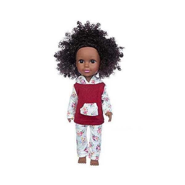 Uteruik Poupée noire de 35,6 cm avec capuche et pantalon, costume pour enfants, cadeau danniversaire B 