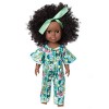 Uteruik Poupée noire de 35,6 cm, poupée africaine américaine avec combinaison, vêtements pour filles, cadeau danniversaire 