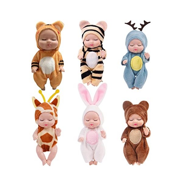 Umifica Poupées bébé réalistes - Reborn bébé poupées Fille 6 pièces/Ensemble - Simulation 4.33 in Real Looking Sleeping Nouve