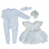 ZIYIUI Vêtements de Poupée pour New Born Baby Poupée Robe Blanche 45-55 CM Nouveau-né Bébé Poupée Fille