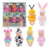 LUFEIS Mini Bebe Reborn, Lot de 6 Réaliste Mini poupée émulée, Poupee Reborn endormie, Poupee Bebe Jouet pour Enfant garçon F