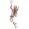 Barbie ​Métiers Poupée Articulée Joueuse De Volleyball En Tenue Complète Avec Haut, Short, Genouillères Et Ballon, Jouet Enfa