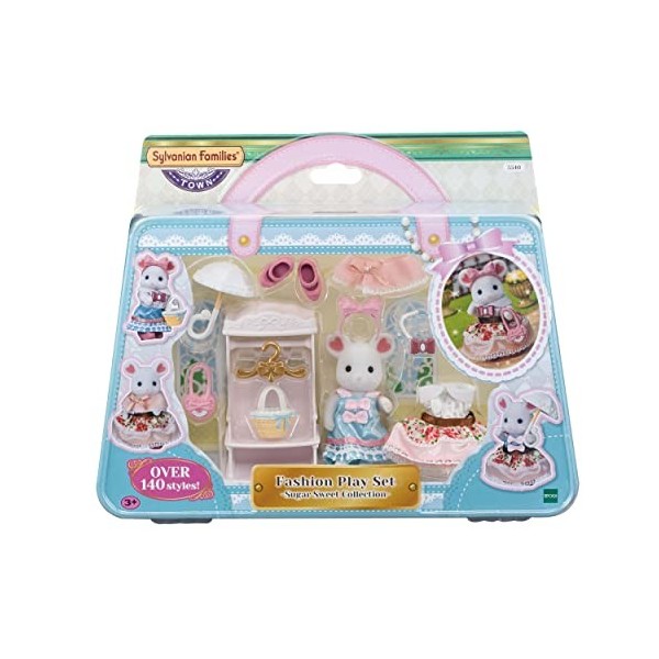 Sylvanian Families - La valisette de mode et grande soeur souris marshmallow - 5540 - Figurines Prêt-à-jouer - Mini Poupées