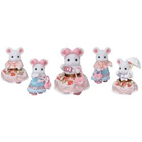 Sylvanian Families - La valisette de mode et grande soeur souris marshmallow - 5540 - Figurines Prêt-à-jouer - Mini Poupées
