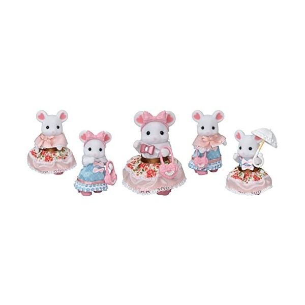 Sylvanian Families - La valisette de mode et grande soeur souris marshmallow - 5540 - Figurines Prêt-à-jouer - Mini Poupées