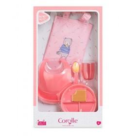Corolle - Coffret Repas, 6 accessoires, pour Poupon 36 cm et 42 cm, dès 2 Ans, 9000140690