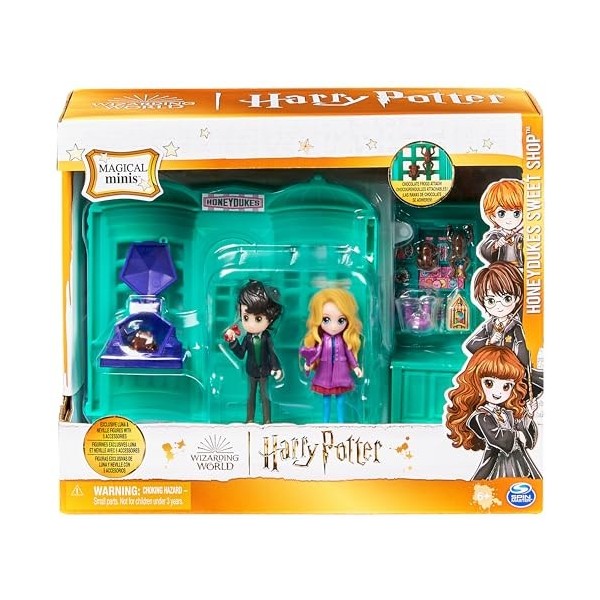 Wizarding World Harry Potter, Magic Minis Honeydukes Sweet Shop avec 2 Figurines Exclusives et 5 Accessoires, Jouets pour Enf