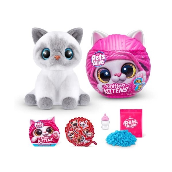 Pets Alive Smitten Kittens Surprise, Mooloo, Nurture Play, Soft Toy Unboxing, Interactif, 10 Sons, Peluches Ultra Douces, Ado