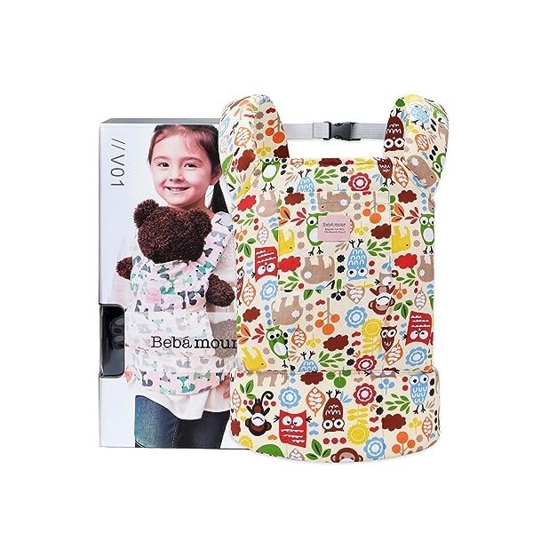 Bebamour Porte-Poupée Fille 3 en 1 Écharpe de Portage Souple Enfant 100% Coton Accessoires Poupée