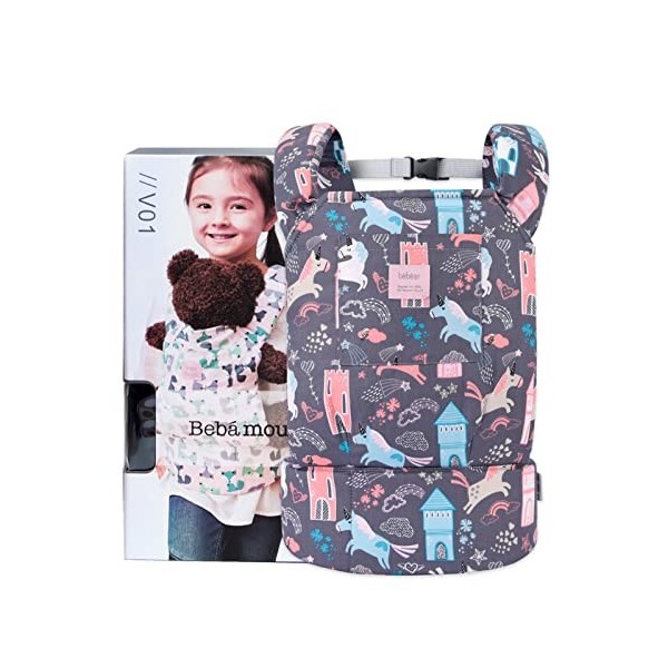 Bebamour Porte-Poupée Fille 3 en 1 Écharpe de Portage Souple Enfant 100% Coton Accessoires Poupée