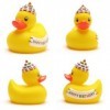 Duckshop Petit canard siffleur de bain "Happy Birthday". | Jaune