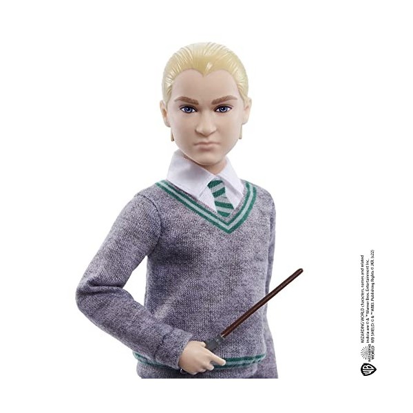 Harry Potter Poupée Drago Malefoy en tenue de sorcier Serpentard, cadeau d’anniversaire, à collectionner, Jouet Enfant, Dès 3