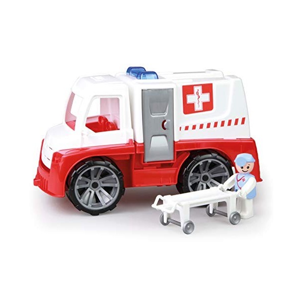 LENA durgence TRUXX avec Figurine et civière, Accessoires, Ambulance avec Portes ouvrantes, véhicule Jouet pour Enfants à pa