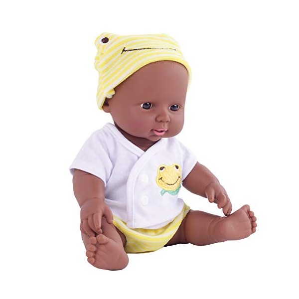 Stecto Reborn Poupée en vinyle souple pour poupées africaines, 30 cm