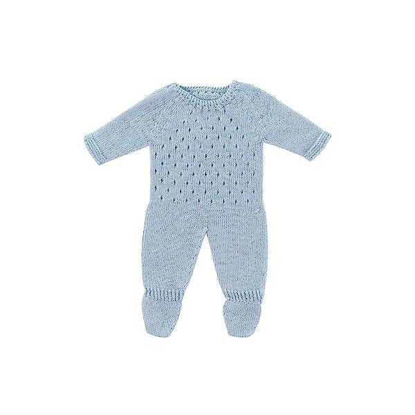 Miniland Pyjama Bleu en Tricot pour poupée de 38 cm, fabriqué en Espagne avec Textile recyclé Miniland Dolls.