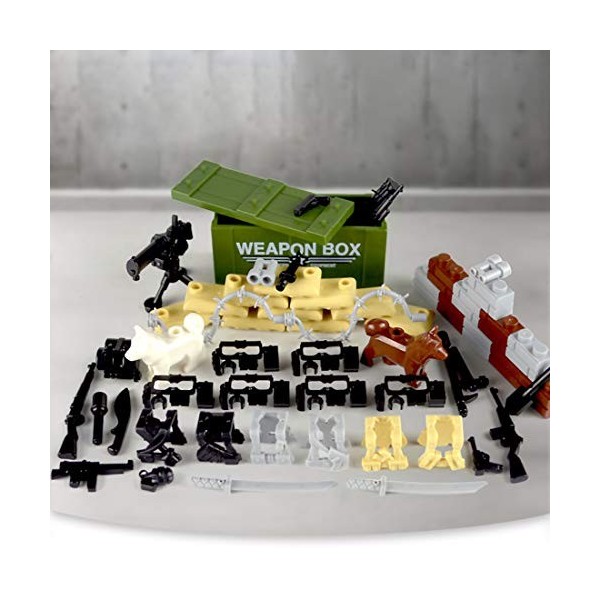WWEI Kit darmes customisées guerre militaire WW2 pour enfants Mini soldats SWAT Police compatibles avec Lego