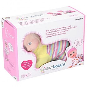 Alomejor Ensemble de Petites Poupées, électrique Intelligent Réaliste Mignon bébé Poupée Haute Simulation Riant Rampant Jouet