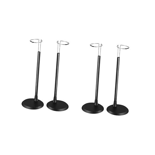 ibasenice 4 Pièces Hauteur Réglable Figurines Noires 12 Pouces Support DAffichage De Poupée Miniature Support DAffichage De