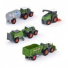 Dickie Toys Fendt Micro Team 9 cm — ensemble de tracteurs avec remorque, Fendt original, sélection aléatoire, pour enfants 