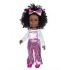 Uteruik Black Girl Doll 35,6 cm Poupée africaine Américaine avec T-shirt à manches longues, bavoir et bretelles Salopette Nœu