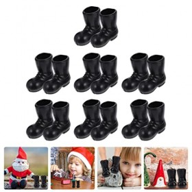 jojofuny Lot de 14 paires de mini chaussures de Père Noël - 3,5 cm - Modèle de mini chaussures de Père Noël - Jouets pour Noë