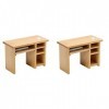 ibasenice Jouets Miniforce de 2 1 12 Maison de Poupée Miniature Table en Bois Maison de Poupée Bureau D Ordinateur 1 12 éche