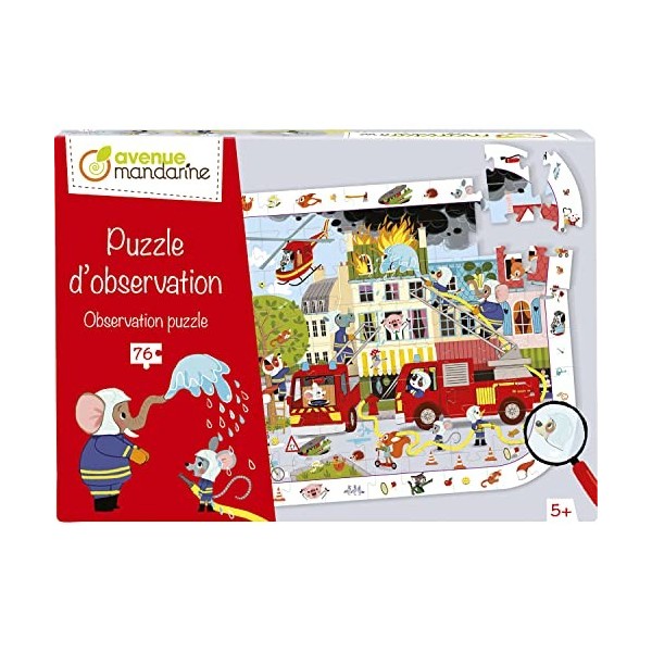 Avenue Mandarine PU014C - Puzzle éducatif enfant 76 pièces - Planisphère - Poster inclus