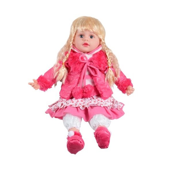 TOYLAND Filles Enfants 14 "Cute Sitting Doll Dress Up - avec Dress & Rose Jacket