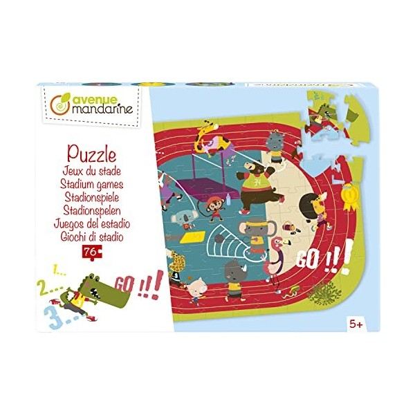 Avenue Mandarine PU014C - Puzzle éducatif enfant 76 pièces - Planisphère - Poster inclus