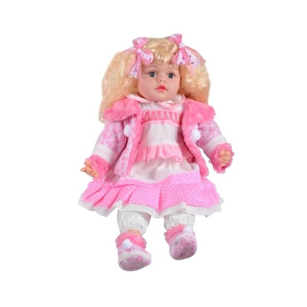 TOYLAND Filles Enfants 14 "Cute Sitting Doll Dress Up - avec Rose imprimé léopard Veste