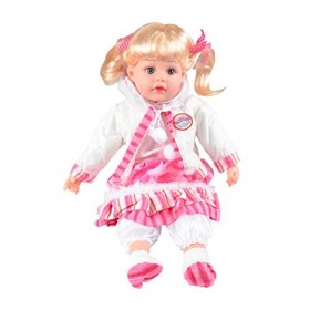 TOYLAND Filles Enfants 14 "Cute Sitting Doll - Veste Blanche avec Pink Bunny Le Jumper