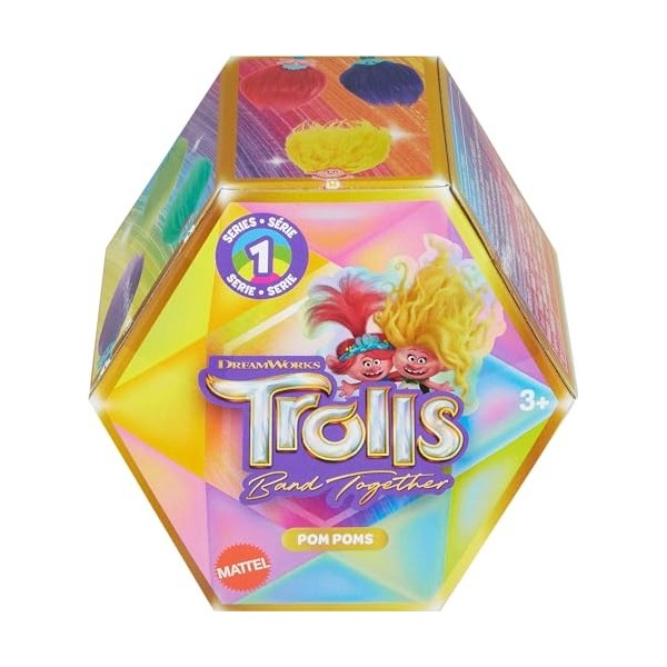 DreamWorks Trolls Band Together Porte-clés avec mini poupée surprise, Rainbow Series 1, Flip to Reveal