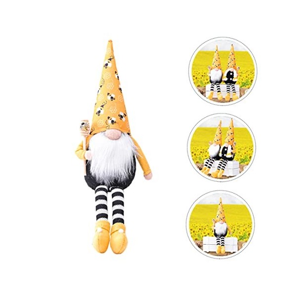 ibasenice 1Pc Abeille sans Visage Poupée Décorations Festival GNOME Poupée Chef Gnomes GNOME Poupée Ornements Suédois Gnomes