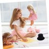 Toyvian 4 Pcs Chapeau Poupée Costume Accessoires Noir Accent Décor Noir Costume Poupée Robe Bonbons Noir Coozies Mini Poupées