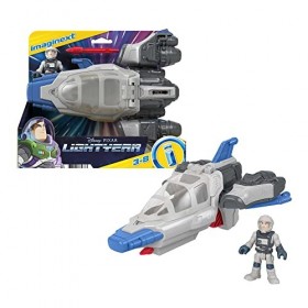 Imaginext Vaisseau spatial Hyperspeed Explorer et figurine articulée Buzz l’Éclair, Propulseurs et les Ailes mobiles, Jouet E