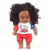 Vakitar Poupée simulée en Vinyle de 8 Pouces Africaine exquise Belle poupée de bébé de Peau Noire, pour la Maison, Cadeaux d