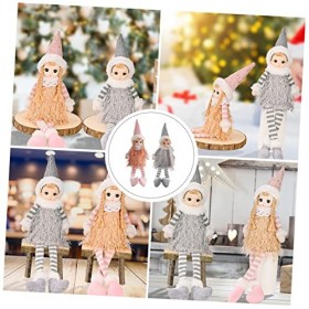 ABOOFAN 2 Pièces Poupée De Noël Décoration Fille Jouet Décor De Table Garçon Poupée Jouet De Gravier Ornements Cadeaux Poupée