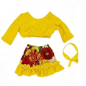 Uteruik Poupée noire de 35,6 cm avec haut court et jupe - Costume pour filles - Cadeau danniversaire D 